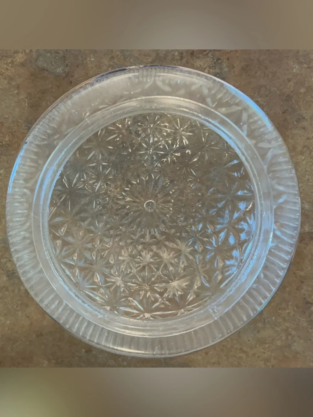 Vintage Pressed Glass Starburst Pattern Ceiling Light Fixture Cover